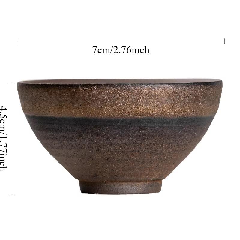 

1pcs Handmade Rough Pottery Tea Cup Unglazed Bamboo Hat Cup Ceramic Host Teacup Chinese Kung Fu Teaset Household Tea Bowl 80ml