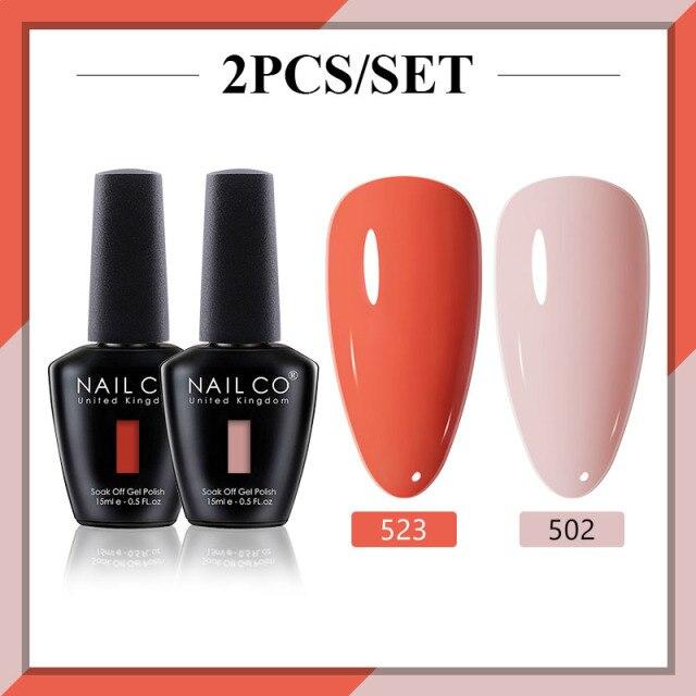 NAILCO 2 цвета, 15 мл, набор гель-лаков для ногтей Vernis, полуперманентный УФ-светодиодный гель для дизайна ногтей, принадлежности для профессионалов, отмачиваемый верхний слой