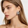 9 Paires Boucles d'Oreilles Créoles Argent Brillant Miroir Cœurs Poli Zirconium Cubique Perles Synthétiques Design Géométrique Boucles d'Oreilles Soirée Rendez-vous