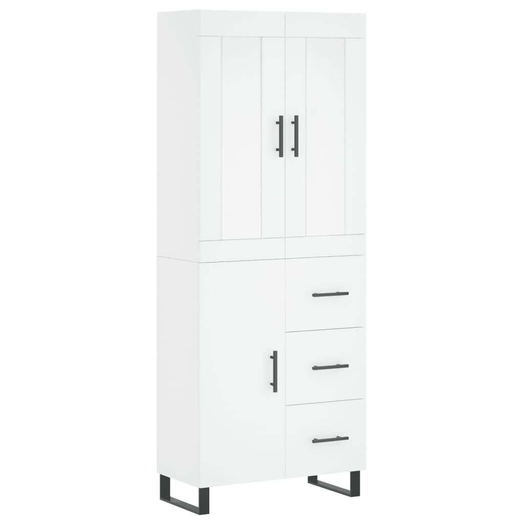 Highboard White 69.5 x 34 x 180 cm Particleboard