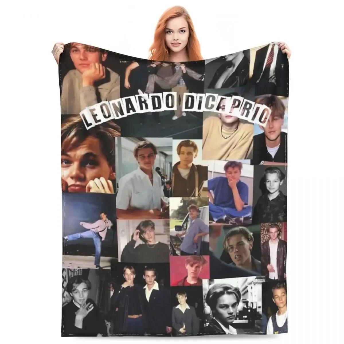 Leonardo Dicaprio Collage Throw Blanket Coral Fleece Plush Bed Love Story Throw Blanket Relax Lightweight Thin for Bedding Throw 75X95CM