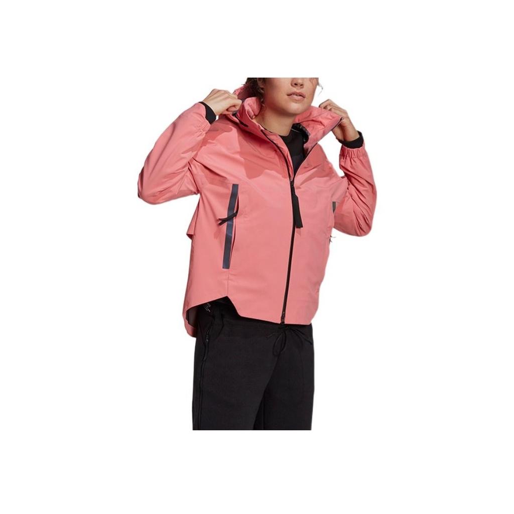 Adidas Solid Color Logo Zip-Up Hoodie Women Jackets Pink GL1009