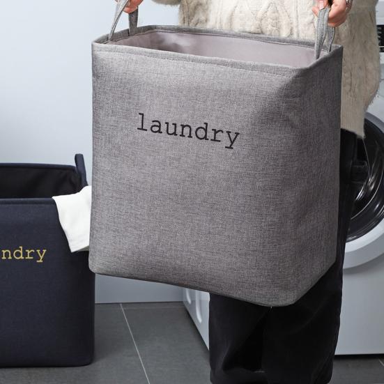 Laundry Hamper Bag Large Capacity Saving Space Demin Washing Storage Foldable Clothes Basket for Bedroom