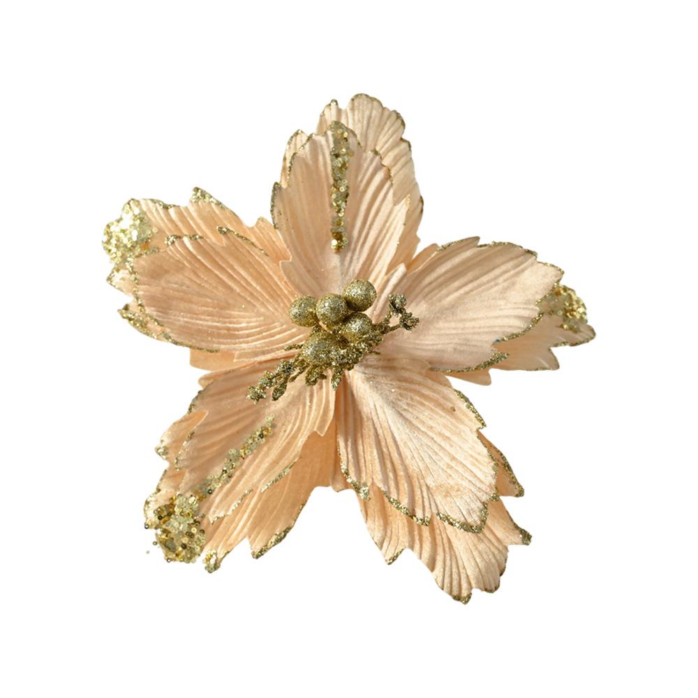 New Sequined Gold Powder Berry Christmas Flower Wholesale Christmas Tree Pendant Simulation Flower Party Ornament