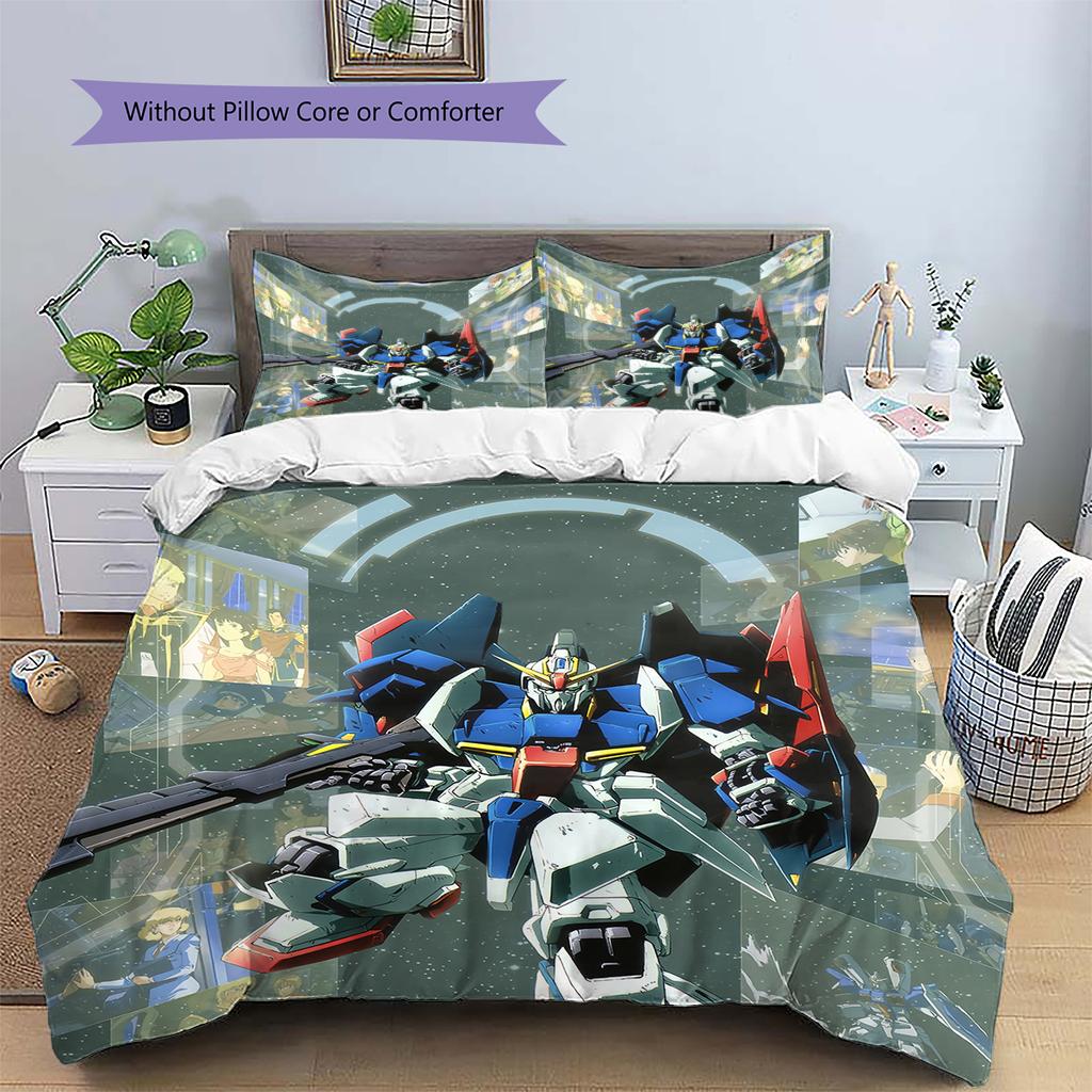Mobile Suit Gundam Anime Poster Bedding Set Duvet Cover Pillowcase No Filler, Soft Home Bedroom Decor, Perfect Gift for Fans.chl