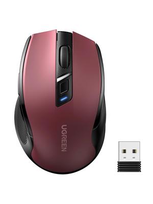 UGREEN Wireless Bluetooth 6 4000 5 DPI Battery Compatible with Windows and Red Mouse, & 2.4GHz, Silent, Buttons, DPI, Settings, Operated, PCs,