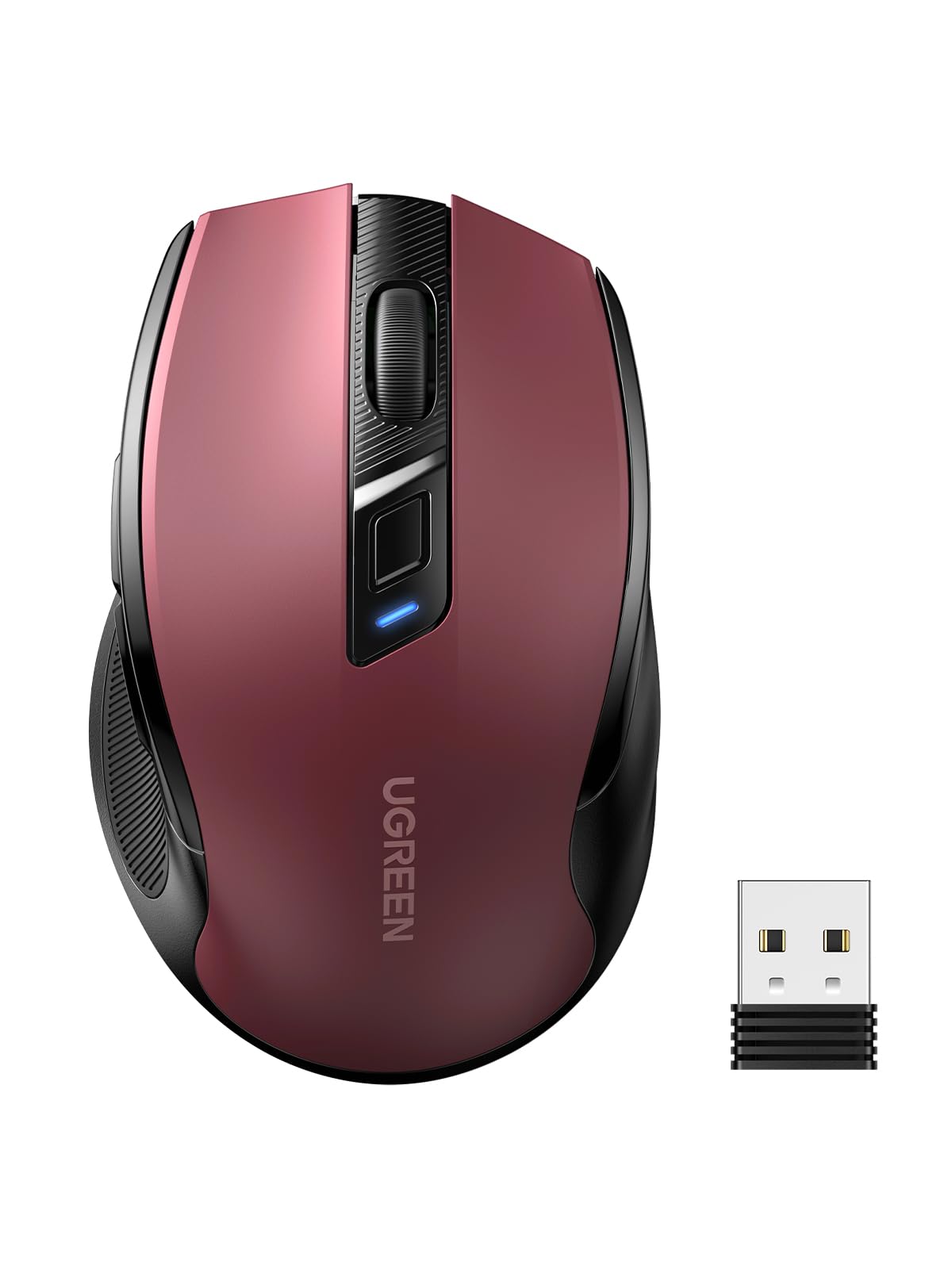 

UGREEN Wireless Mouse, Bluetooth & 2.4GHz, Silent, 6 Buttons, 4000 DPI, 5-Level DPI Switching, Compatible with Windows PCs, Chromebooks, and More, Red