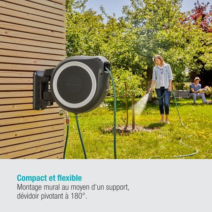 Automatic Wall-mounted Hose Reel Gardena Rollup L - Length 30m - Ø13mm - Complete Kit - 5-year Warranty