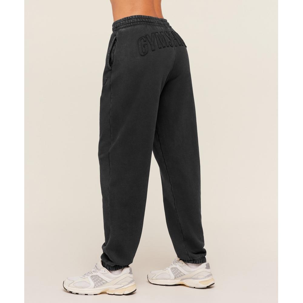 Gymshark Power Washed Cuff Joggers Black B5c8o Bb4v