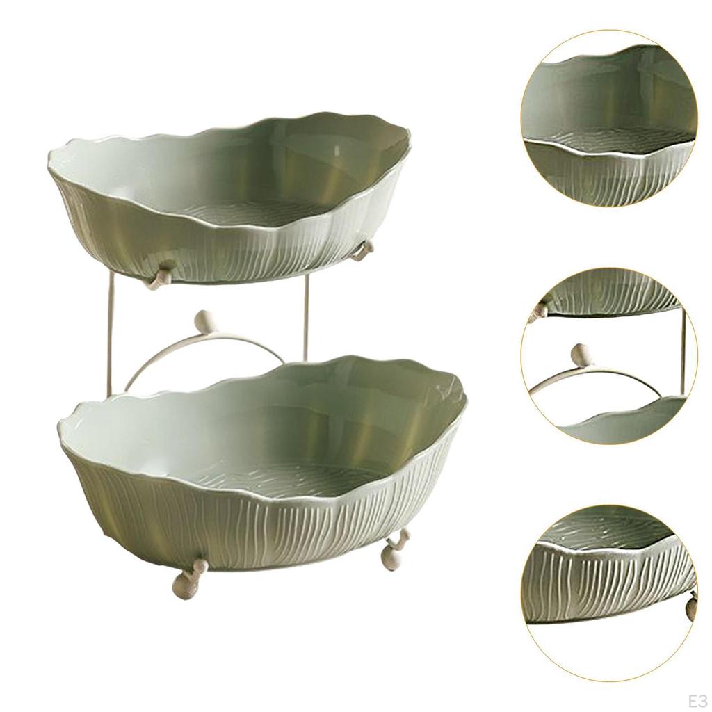Tiered Fruit Bowl Basket Display Stand Dessert Cupcake Plate Platter Bread Vegetable Holder Serving