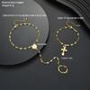 2 Piece One Piece Cross Portrait Bracelet Set Fashion Jewelry Women Trendy Shiny Daily Party Accessory Decorative Gift Idea