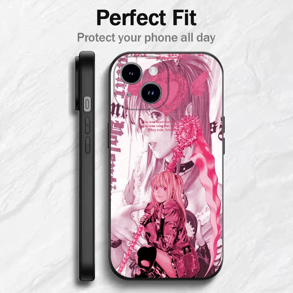 Anime Cute Misa Amane Plating  Phone Case For 17 16 15 14 13 12 11 Mini XS XR X 6S 6 Pro Max Plus Black Soft Cover