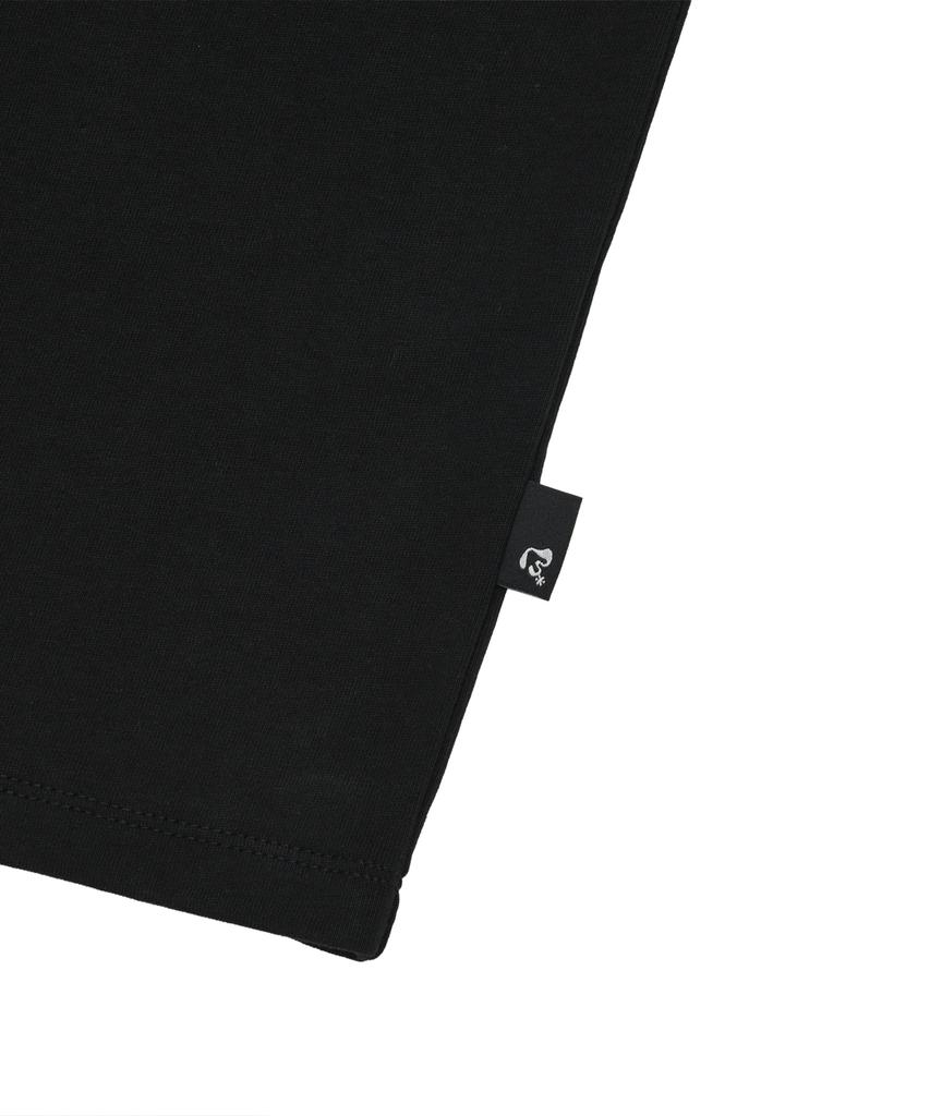 LMR Cat Symbol Applique Short Sleeve T-Shirt Black
