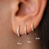 Luxury Gold Plated Round Huggie Earrings With Half Pave Crystals Chic High Quality Fashion Jewelry For Women
