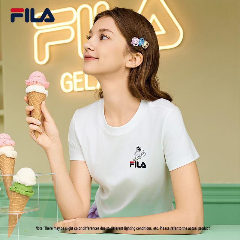 FILA Women's Kitten Embroidery Short-Sleeve T-Shirt