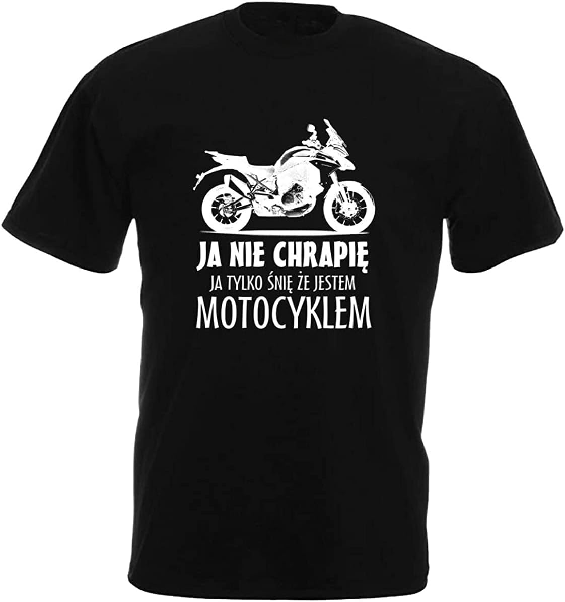 Motocykl Ja Nie Chrapie Koszulka smieszna Tshirt Funny Polska Poland motocyklist Black S чёрный