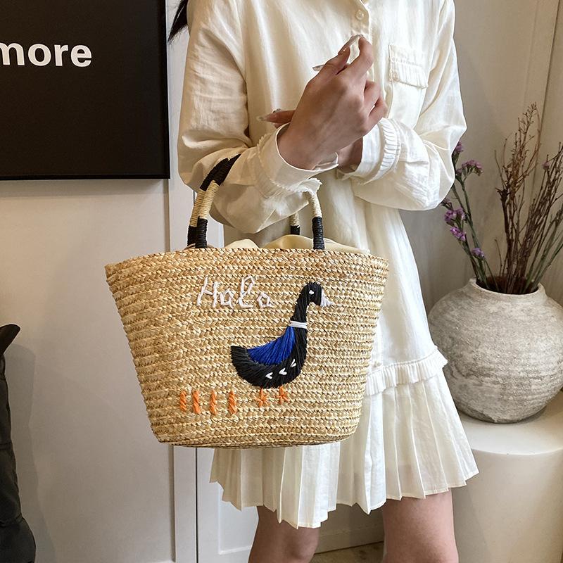 Summer new fashion trend beach bag woven vegetable basket women's bag fashion