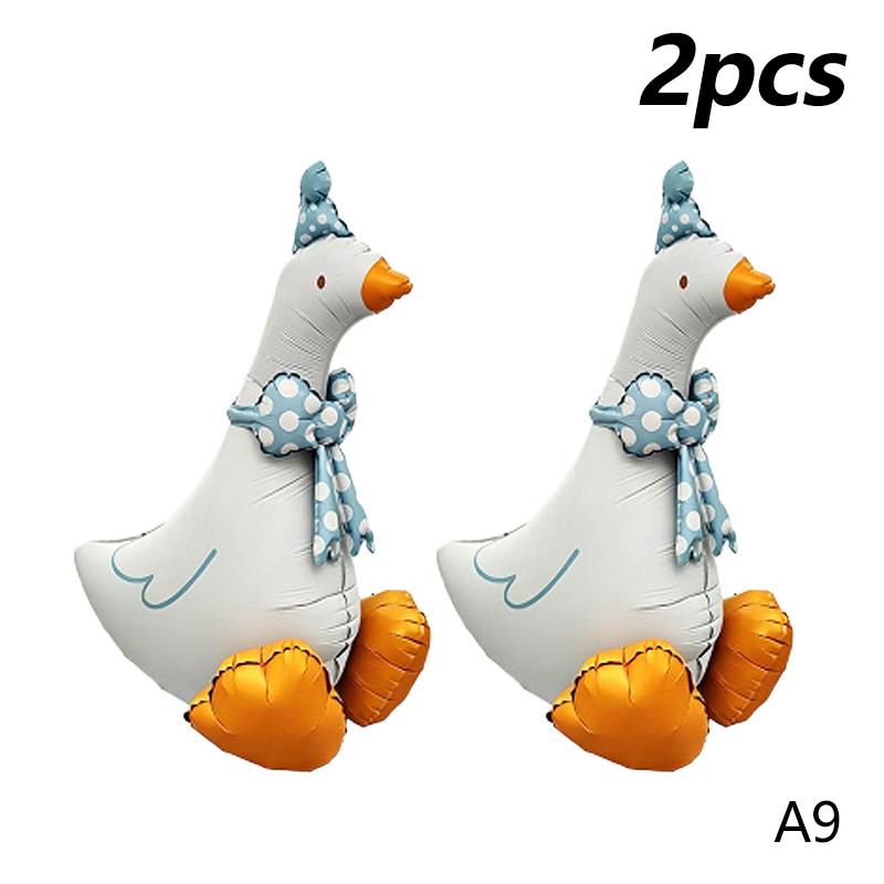 2PCS Cartoon Animal Standing Foil Balloons Long Float Time Thick Aluminum Foil for Wedding Kids Birthday Decor