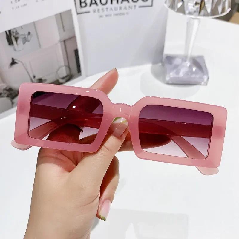 Vintage Small Frame Rectangle Sunglasses Women's Fashion Jelly Color Sun Glasses Women Summer Travel Eyewear UV400 Oculos De Sol