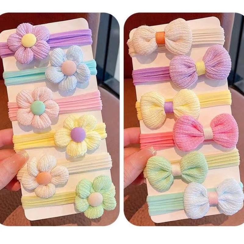 6 sztuk nowy śliczny słodki kwiat łuk dziewczyna dzieci elastyczne gumki do włosów dzieci gumki do włosów księżniczka akcesoria do włosów nakrycia głowy dla dzieci