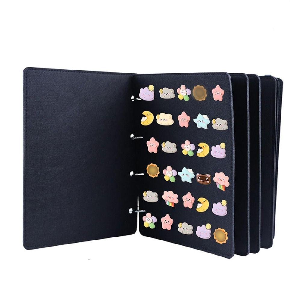 Black Pin Display Binder Felt Page Pin Binder for Cleectors Enamel Pin Display Book