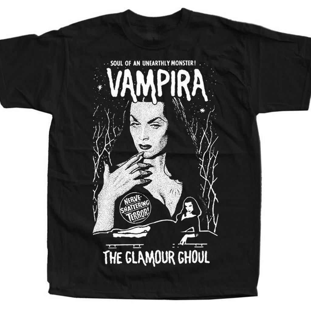 Vampire Horror Themed Printed T-shirt for All Seasons, Casual and Fashionable, Suitable for Both Men and Women