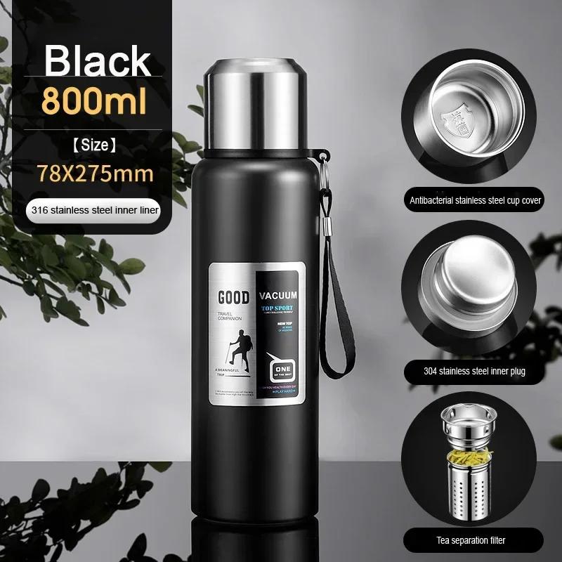 Große Kapazität Kalt Thermos Becher Edelstahl Isolierte Tee Kaffee Wasserflasche Isolierflasche Topf Reisebecher