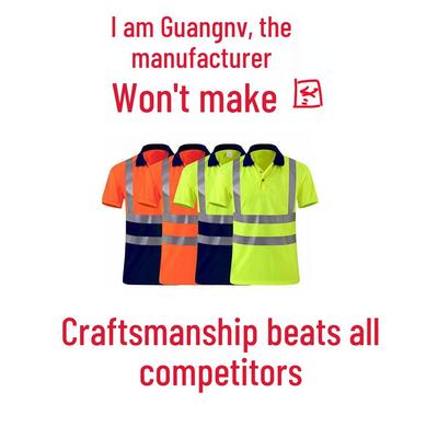 Europäisches reflektierendes Arbeits-T-Shirt - Weste mit kurzen Ärmeln für Bau und Reinigung