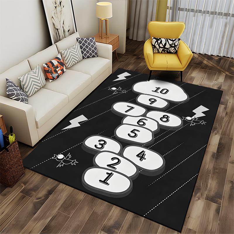 Colorful Hopscotch Rug Design for Kids Suitable for use as an anti-slip game mat for living room and bedroom sofas