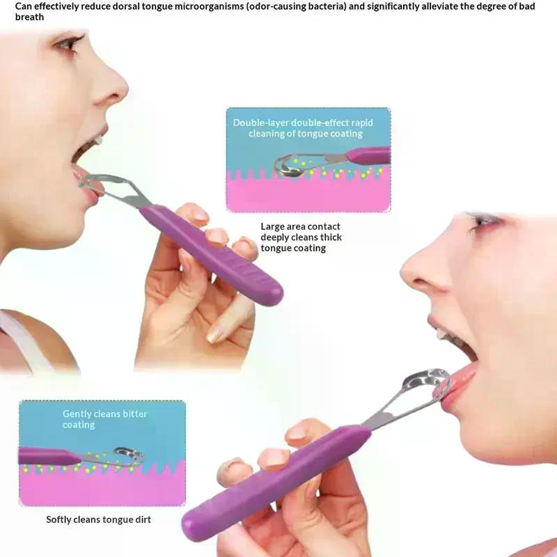 Stainless Steel Tongue Scraper Tongue Coating Cleaner Tongue Coating Brush Oral Tongue Cleaner Tool Fresh Breath