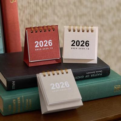 Mini Einfacher Kalender Kleiner Tischkalender Kreativer Spiralbindungskalender Planer Desktop-Dekoration Bürobedarf