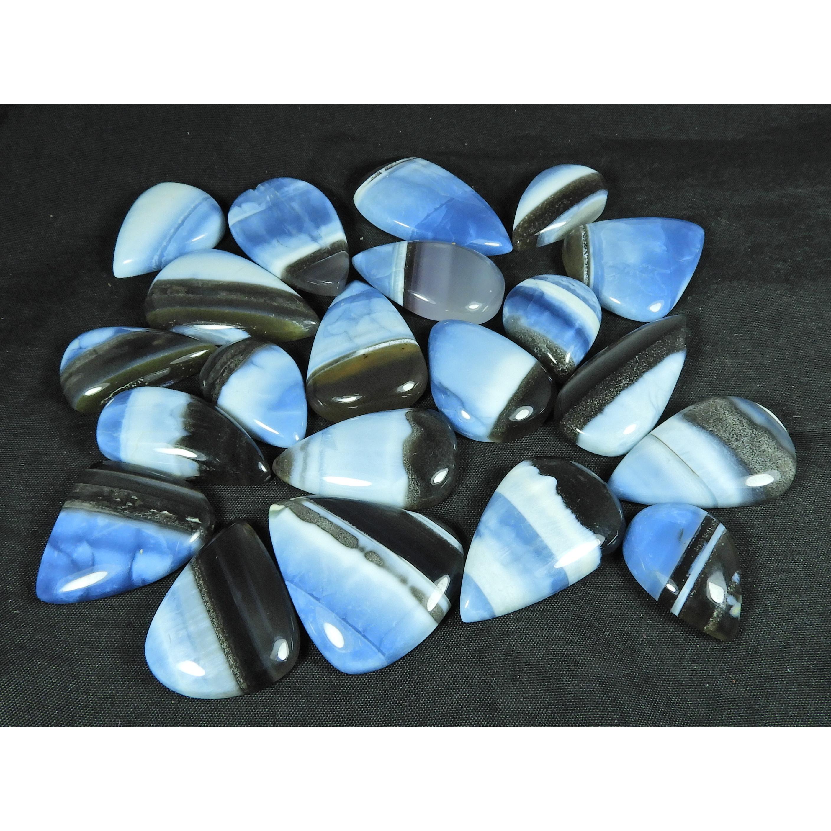 

21-31MM Natural Blue Opal Pear Shape Cabochon Loose Gemstone 21Pcs Lot 470Ct SY-386