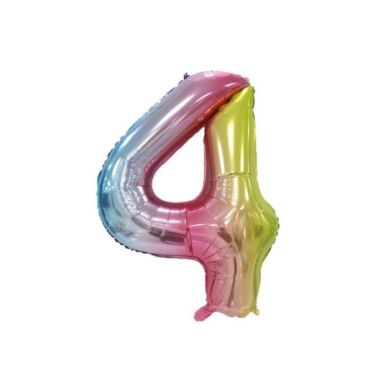 Small Digital Balloon 16-Inch Us Version Of Thin Body Decoration Birthday Party Aluminum Film Balloon Digital Balloon