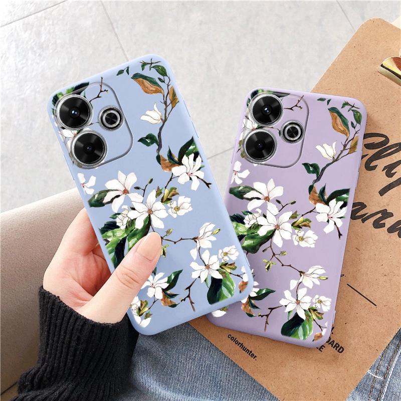 Flowers Soft silikonové pouzdro pro Samsung A55 A35 M35 S24 Xiaomi Redmi Note 13 Pro 13C 14 Poco C65 iPhone Huawei Honor 200 Realme Camera Shockproof Cover