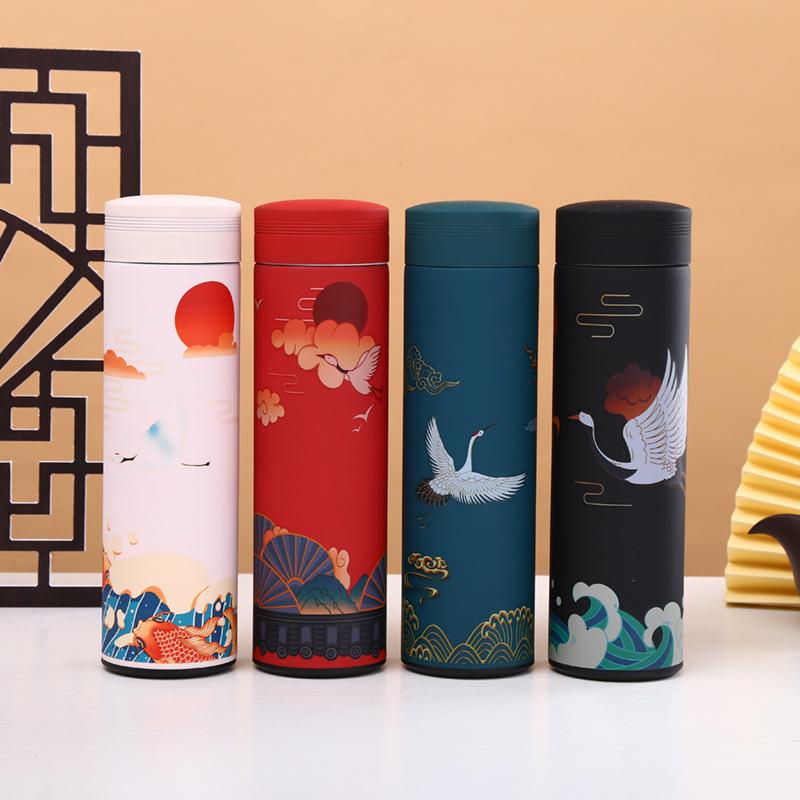 Large Capacity Multi-function Thermos Cup 500ml Vacuum Flasks Portable Stainless Steel Thermos Cup Water Bottle Travel Tea Mug Office Thermos Cup