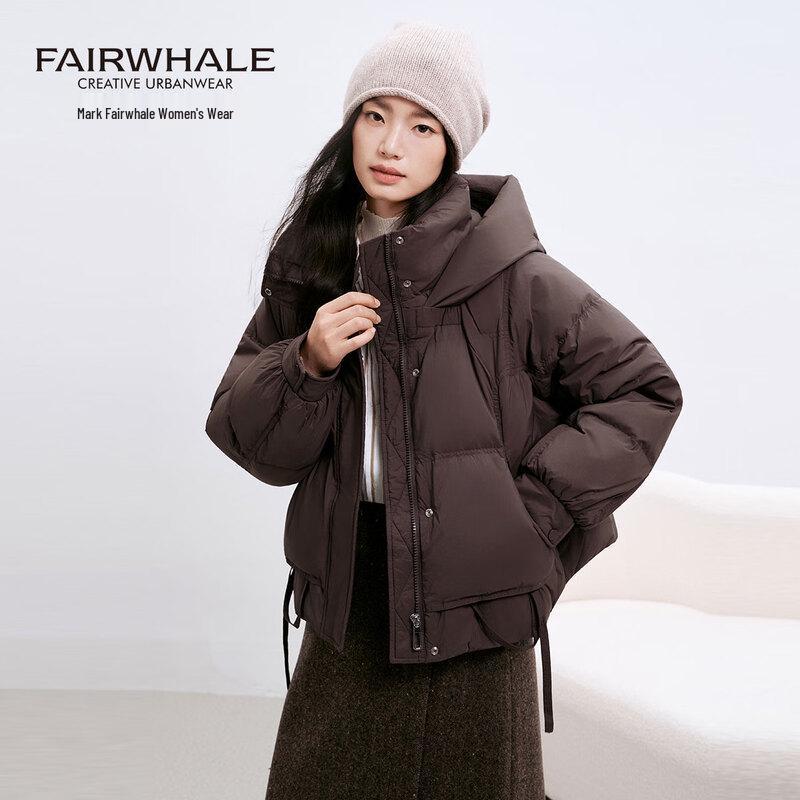 Mark Fairwhale Women's 2025 Ribbon Design Short Hooded Down Jacket