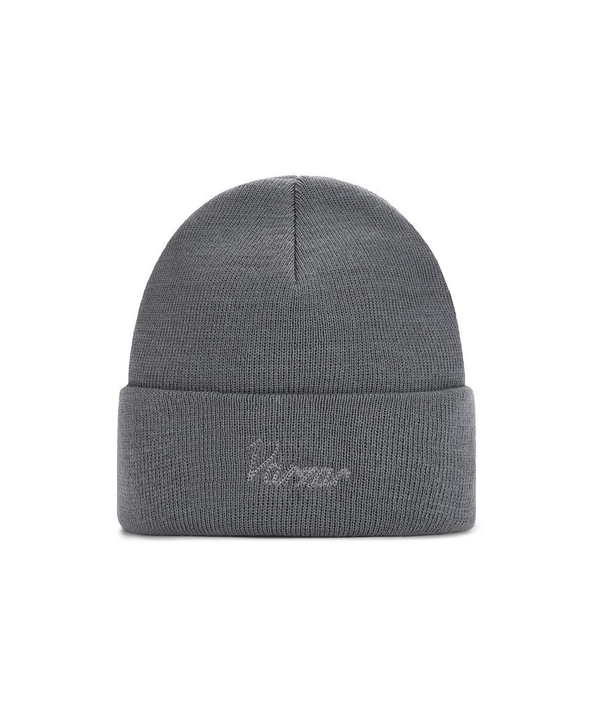 Bajal Chain Logo Natural Beanie Gray