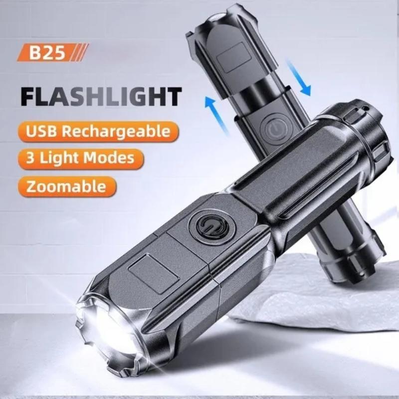 Powerful LED Flashlight 100000 Lumen Tactical Flashlights Rechargeable USB 18650 Waterproof Zoom Fishing Hunting LED Flashlight