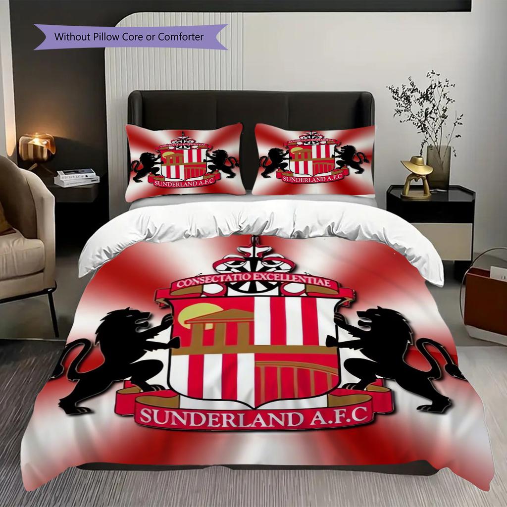 Sunderland Heritage Emblem Bedding (1 * duvet cover + 2 * pillowcase, without core) 2D Flat Christmas birthday gift Bedding set
