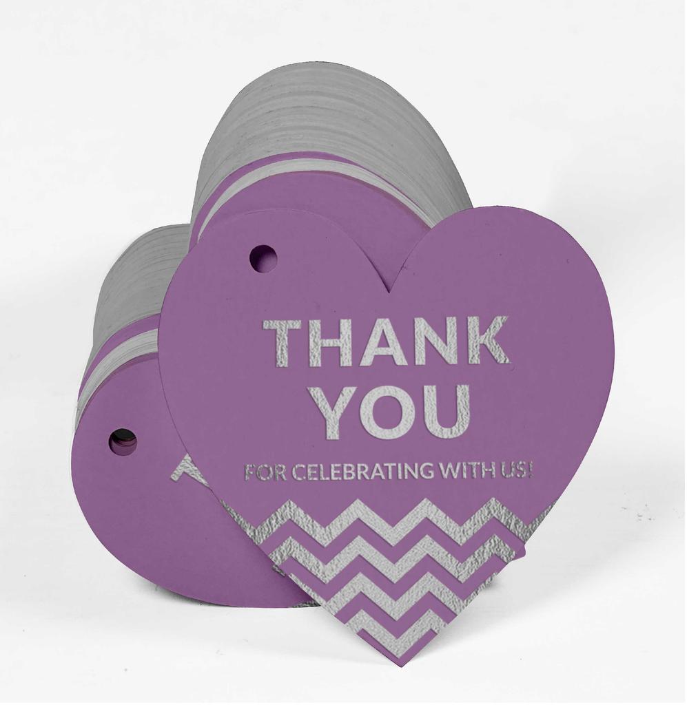 Inkdotpot Danke, dass Sie mit uns gefeiert haben Junggesellinnenabschied-Babyparty-Ruhestand-Hochzeit-Geburtstag Flaschenanhänger Echte Silberfolie Gastgeschenk Anhänger Packung von