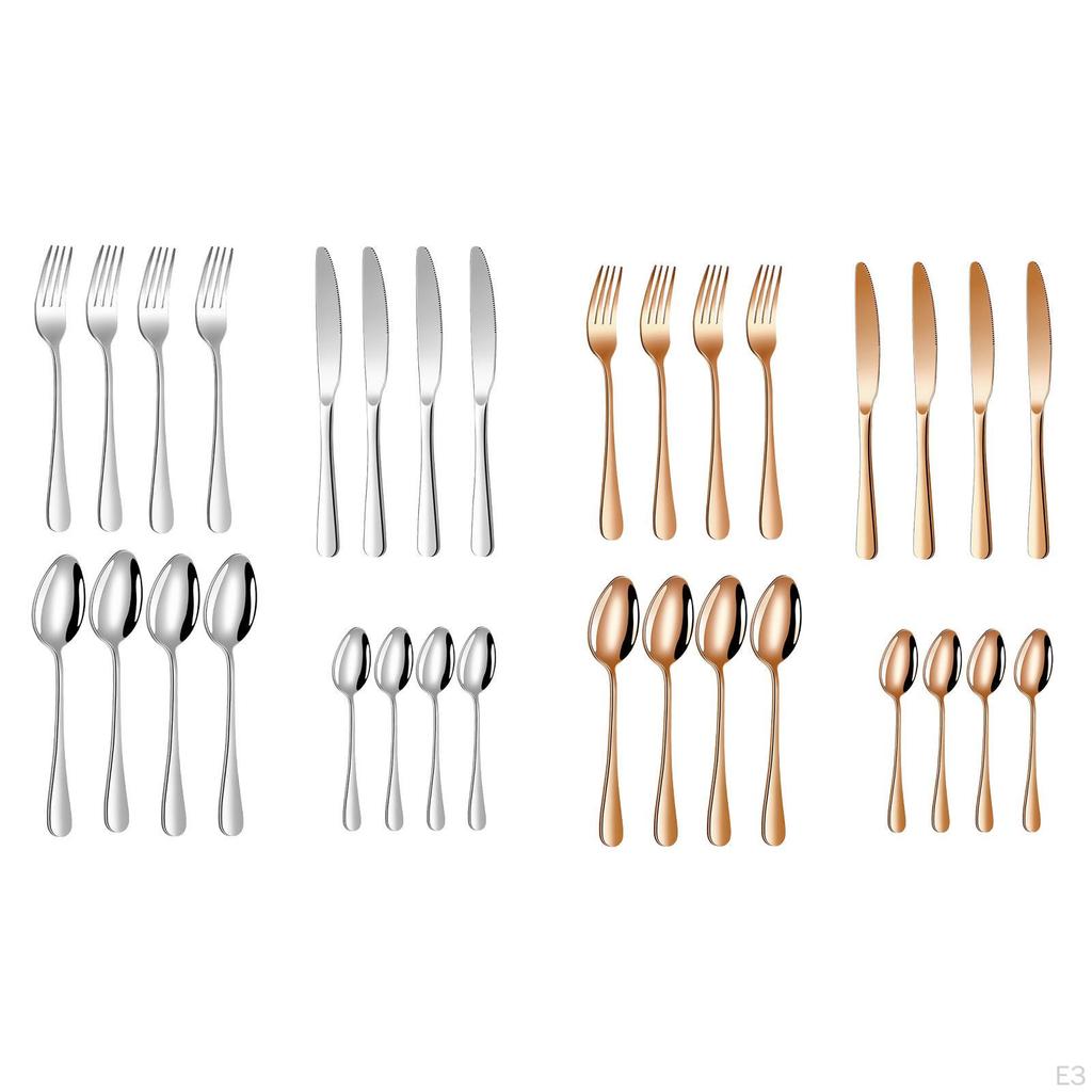 16 kusů Příborová sada pro 4 osoby Příbory Kuchyňské náčiní Nůž Vidlička Lžíce Nerezová ocel pro