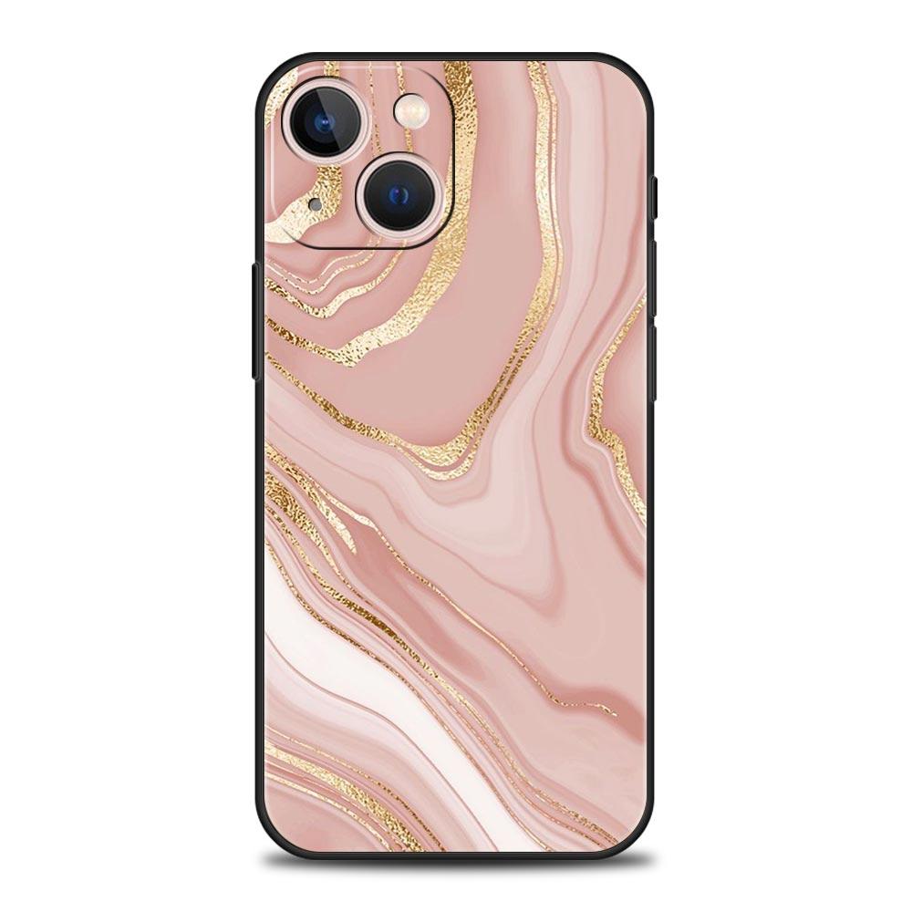 Phone Case For iPhone 16 15 14 13 12 11 Pro Max XS X XR SE 7 8 Plus Shell Beautiful Rose Gold Art iPhone 16e Soft TPU Cover