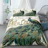 Antique Bronze Peacock Duvet Cover Set King Queen Double Full Twin Single Size Bed Linen Set