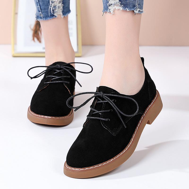 Retro single shoes 2025 spring and autumn women's shoes British style small leather shoes lace-up casual shoes mother shoes non-slip work shoes