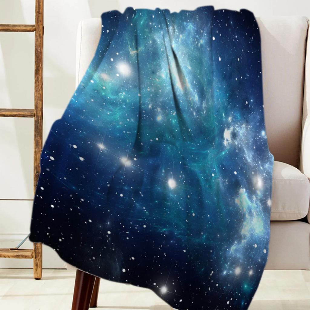 Throw Blanket Starry Sky Universe Blanket Soft Comfortable Plush Blankets Warm Sofa Bed Sheets