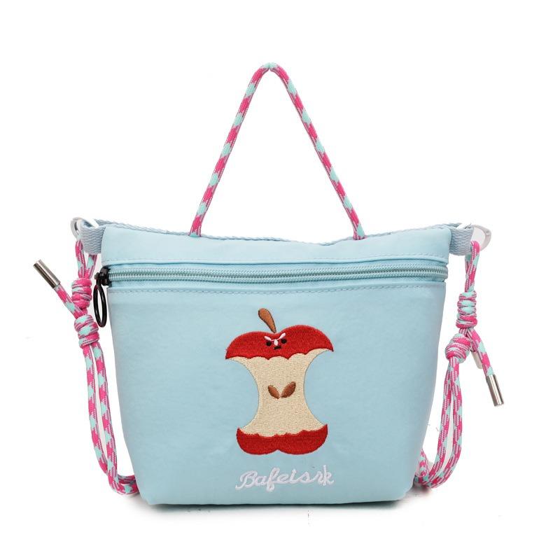 Cartoon niedliche Tasche Schulter Umweltschutztasche bestickte Nylontasche Einkaufstasche tragbar aus Umhängetasche