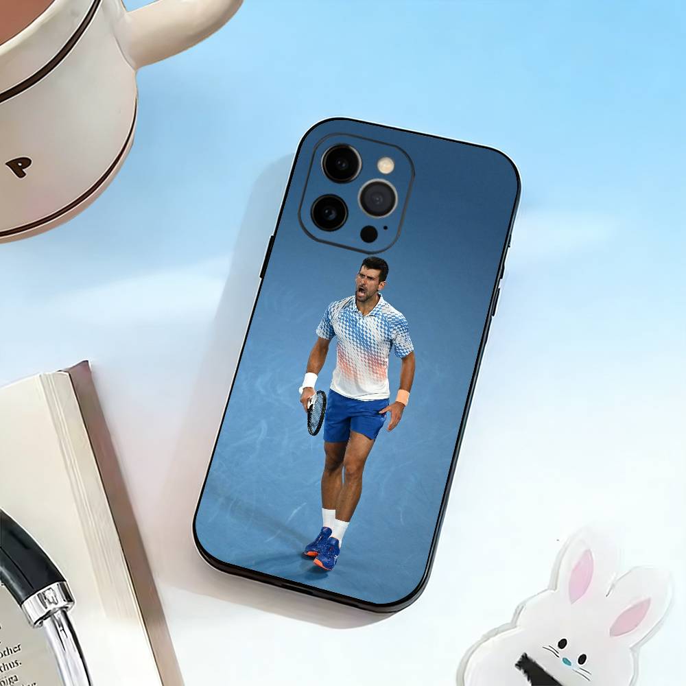 GOAT-Novak Djokovic Handyhülle Für iPhone 17, 16,15,14,13,12,11 Plus,Pro Max, Andere Weiche Schwarze Abdeckung