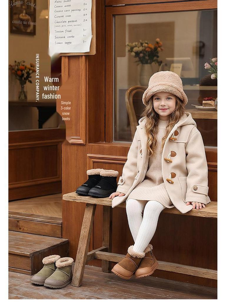 2025 Winter Baby Versatile Snow Boots: Warm Velvet-Lined, Mid-Calf Round Toe, Flat Sole