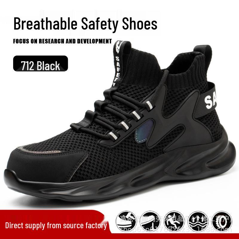 Zapatos de Seguridad para Hombre Transpirables Anti-Aplastamiento y Anti-Perforación - Calzado Resistente al Desgaste, Antideslizante, Cómodo y Protector.