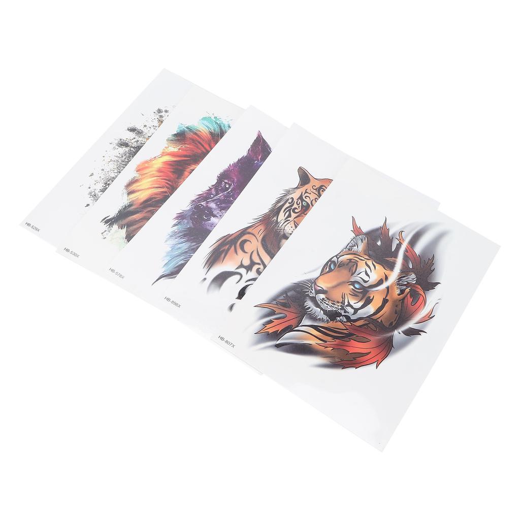 5Pcs Half Arm Temporary Tattoo Sticker Waterproof Long Lasting Tattoo Stickers for Men